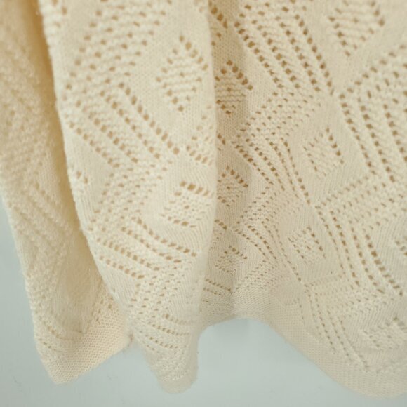 VTG Cuddle Knits Button Front Pointelle Cardigan/Knit Top L/XL Ivory - Picture 15 of 16